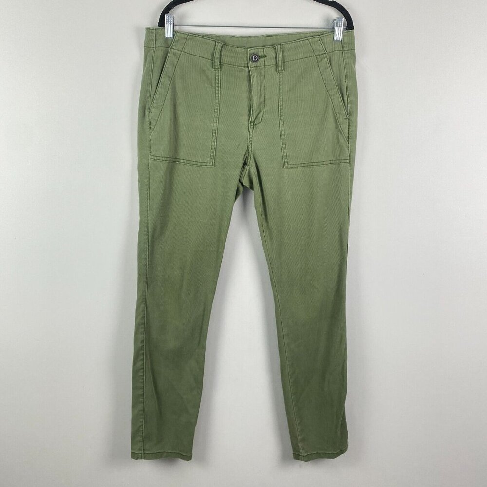 CAbi Women The Quest Skinny Stretch Cargo Pants Size 14 Olive Green Style #5315